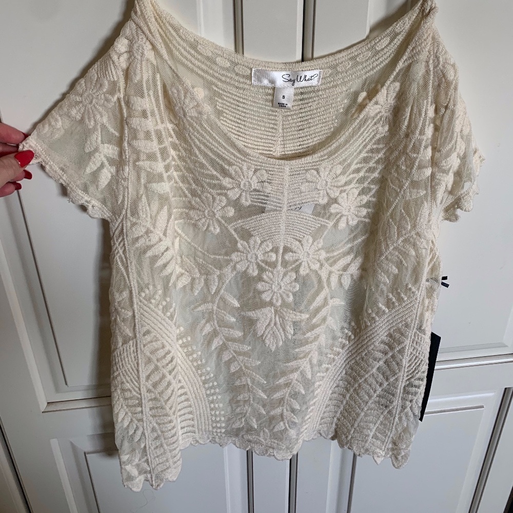 Crochet Tan Crop Top *brand new!*